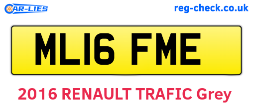 ML16FME are the vehicle registration plates.