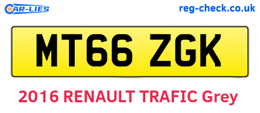 MT66ZGK are the vehicle registration plates.