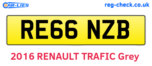 RE66NZB are the vehicle registration plates.