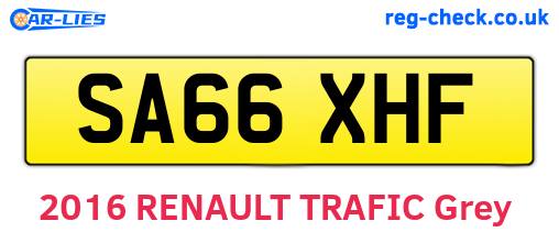 SA66XHF are the vehicle registration plates.
