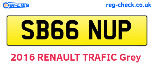 SB66NUP are the vehicle registration plates.