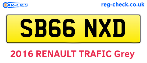 SB66NXD are the vehicle registration plates.