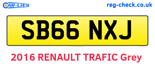 SB66NXJ are the vehicle registration plates.