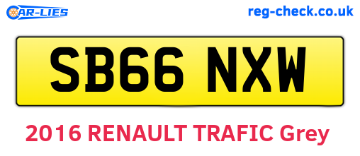 SB66NXW are the vehicle registration plates.