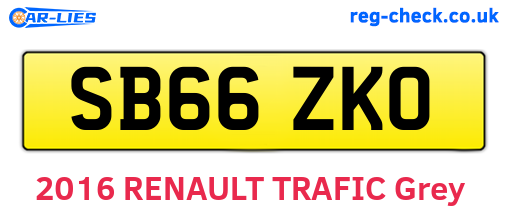 SB66ZKO are the vehicle registration plates.