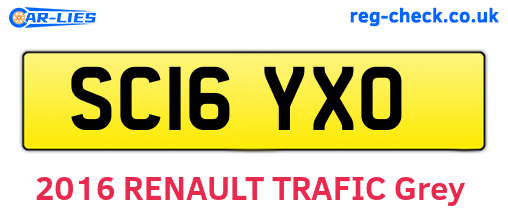 SC16YXO are the vehicle registration plates.