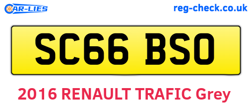 SC66BSO are the vehicle registration plates.