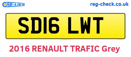 SD16LWT are the vehicle registration plates.