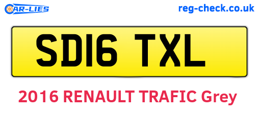 SD16TXL are the vehicle registration plates.