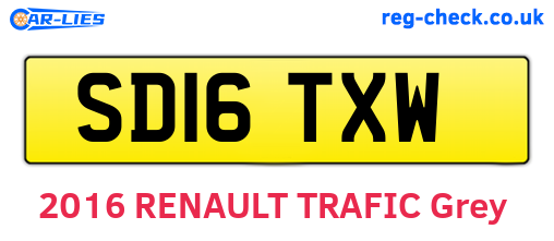 SD16TXW are the vehicle registration plates.