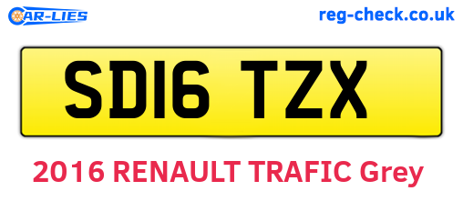 SD16TZX are the vehicle registration plates.
