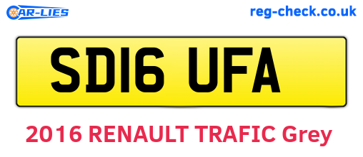 SD16UFA are the vehicle registration plates.
