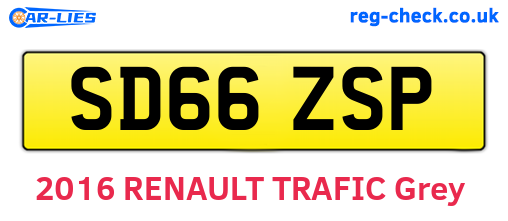 SD66ZSP are the vehicle registration plates.