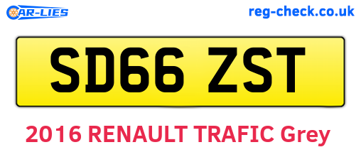 SD66ZST are the vehicle registration plates.