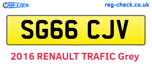 SG66CJV are the vehicle registration plates.