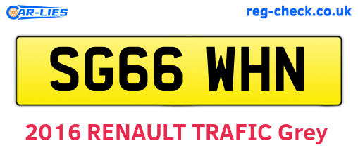SG66WHN are the vehicle registration plates.