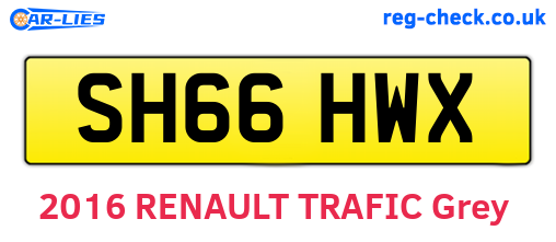 SH66HWX are the vehicle registration plates.