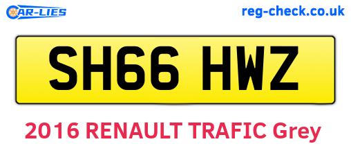 SH66HWZ are the vehicle registration plates.