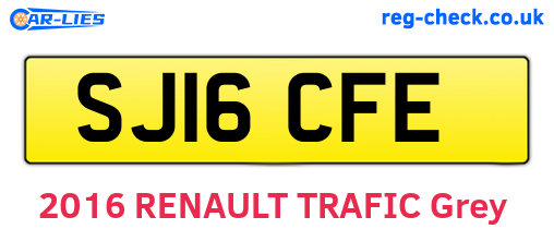 SJ16CFE are the vehicle registration plates.