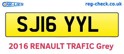 SJ16YYL are the vehicle registration plates.