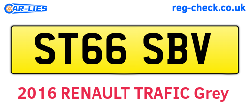 ST66SBV are the vehicle registration plates.