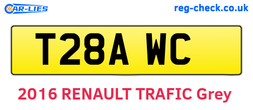 T28AWC are the vehicle registration plates.