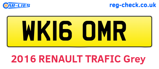 WK16OMR are the vehicle registration plates.