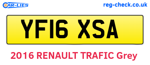 YF16XSA are the vehicle registration plates.