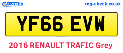 YF66EVW are the vehicle registration plates.
