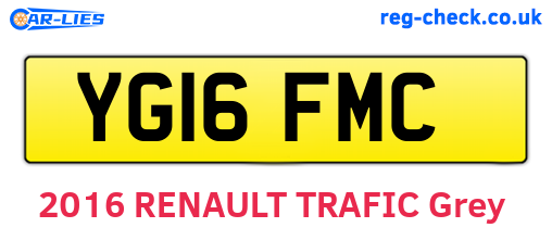 YG16FMC are the vehicle registration plates.