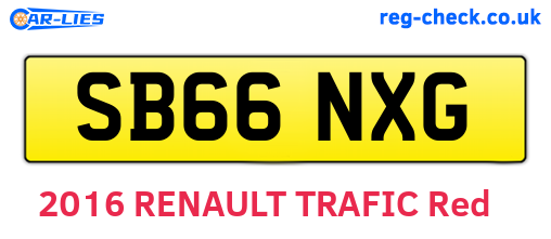 SB66NXG are the vehicle registration plates.