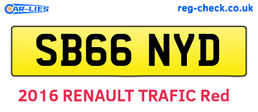 SB66NYD are the vehicle registration plates.
