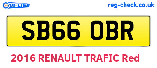 SB66OBR are the vehicle registration plates.