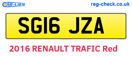 SG16JZA are the vehicle registration plates.