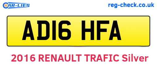 AD16HFA are the vehicle registration plates.