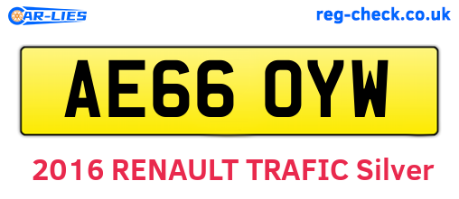 AE66OYW are the vehicle registration plates.