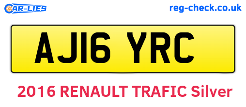 AJ16YRC are the vehicle registration plates.