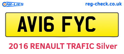 AV16FYC are the vehicle registration plates.