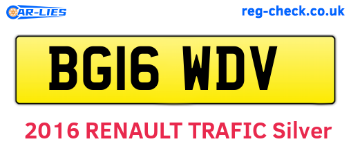 BG16WDV are the vehicle registration plates.
