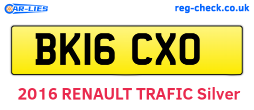 BK16CXO are the vehicle registration plates.