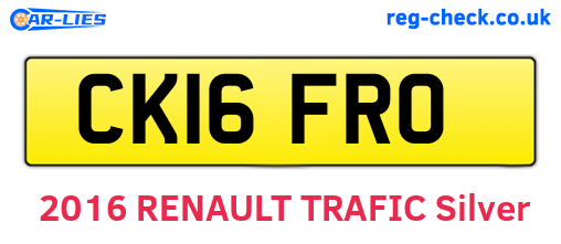 CK16FRO are the vehicle registration plates.