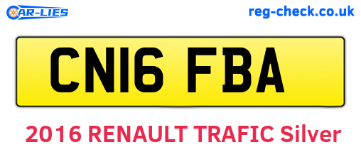CN16FBA are the vehicle registration plates.
