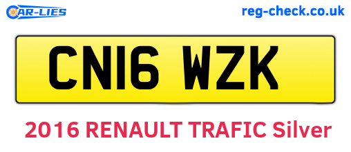 CN16WZK are the vehicle registration plates.