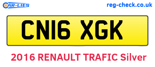 CN16XGK are the vehicle registration plates.