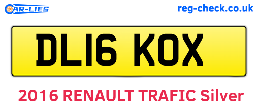 DL16KOX are the vehicle registration plates.