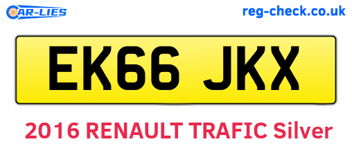 EK66JKX are the vehicle registration plates.