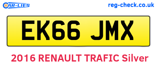 EK66JMX are the vehicle registration plates.