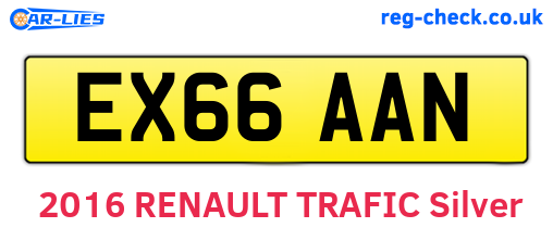 EX66AAN are the vehicle registration plates.