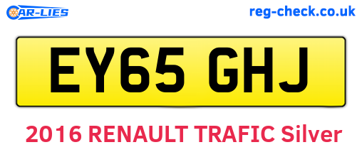 EY65GHJ are the vehicle registration plates.