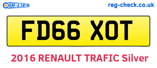 FD66XOT are the vehicle registration plates.